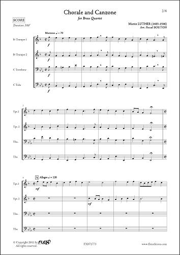 Chorale et Canzone - M. LUTHER - <font color=#666666>Quatuor de Cuivres</font>