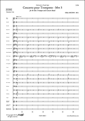 Concerto pour Trompette - Mvt 3 - G. ARCENS - <font color=#666666>Orchestre d'Harmonie & Trompette Solo</font>