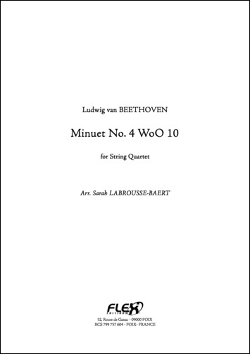 Menuet No. 4 WoO 10 - L. van BEETHOVEN - <font color=#666666>Quatuor à Cordes</font>