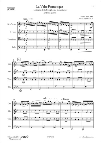 Valse Fantastique - H. BERLIOZ - <font color=#666666>Brass Quartet</font>