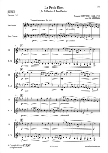 Le Petit Rien - F. COUPERIN - <font color=#666666>Clarinet and Bass Clarinet Duet</font>