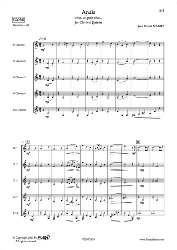 Anaïs - J. M. MAURY - <font color=#666666>Clarinet Quintet</font>