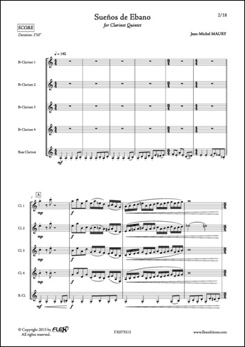 Sueños de Ebano - J.-M. MAURY - <font color=#666666>Clarinet Quintet</font>