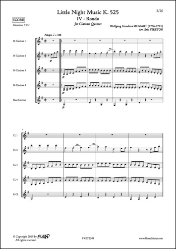 Little Night Music K. 525 - Rondo - W. A. MOZART - <font color=#666666>Clarinet Quintet</font>