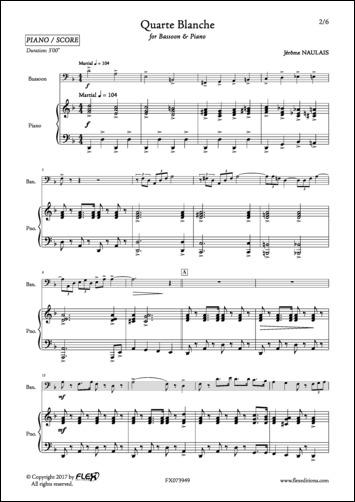 Quarte Blanche - J. NAULAIS - <font color=#666666>Bassoon and Piano</font>