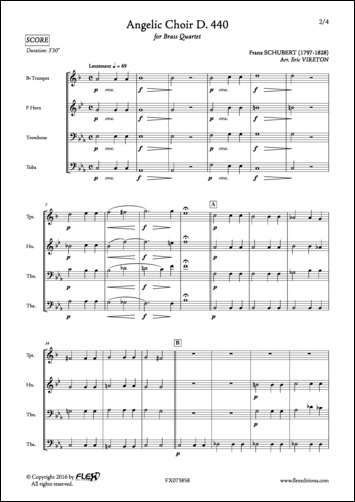 Angelic Choir D. 440 - F. SCHUBERT - <font color=#666666>Brass Quartet</font>
