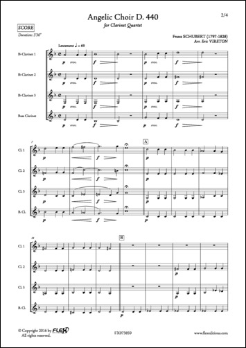 Angelic Choir D. 440 - F. SCHUBERT - <font color=#666666>Clarinet Quartet</font>