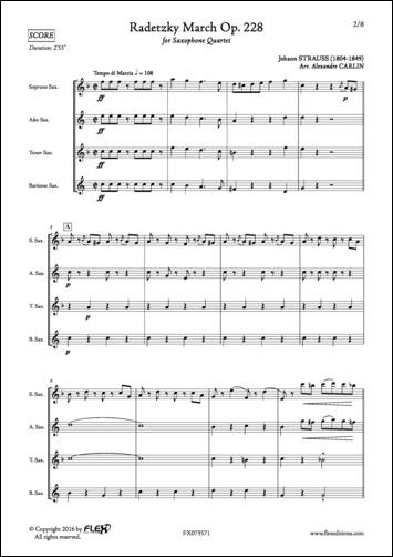 Radetzky March Op. 228 - J. STRAUSS - <font color=#666666>Saxophone Quartet</font>