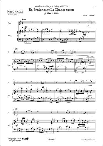 En Fredonnant La Chansonnette - A. TELMAN - <font color=#666666>Flute and Piano</font>