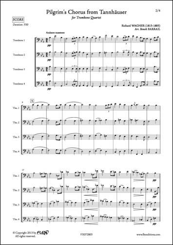 Pilgrim's Chorus from Tannhäuser - R. WAGNER - <font color=#666666>Trombone Quartet</font>
