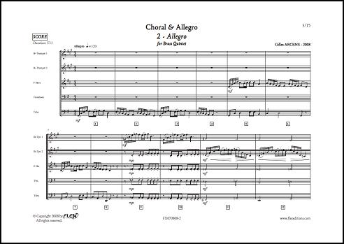 Choral & Allegro - 2 - Allegro - G. ARCENS - <font color=#666666>Brass Quintet</font>