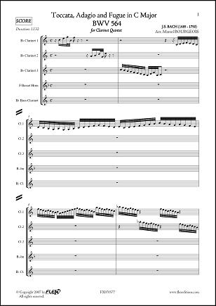 Toccata, Adagio et Fugue en Do Majeur - BWV 564 - J.S. BACH - <font color=#666666>Quintette de Clarinettes</font>