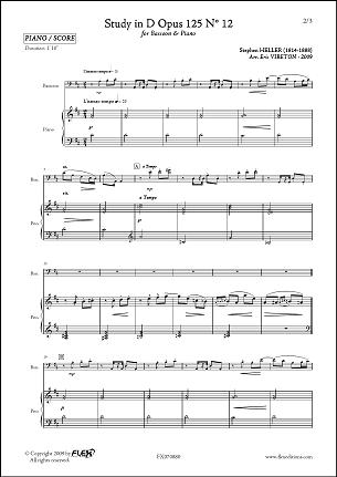 Etude en Ré Opus 125 No. 12 - S. HELLER - <font color=#666666>Basson & Piano</font>