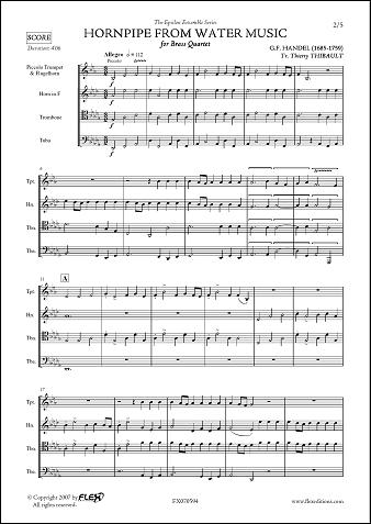 Hornpipe du Water Music - G.F. HANDEL - <font color=#666666>Quatuor de Cuivres</font>