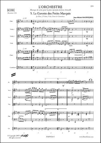 L'Orchestre - 5 - La Gavotte des Petits Marquis - J.-M. MAURY - <font color=#666666>Flûte, Piano et Quatuor à Cordes</font>