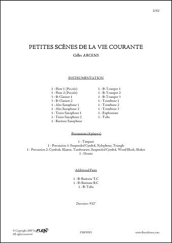 Petites Scènes de la Vie Courante - G. ARCENS - <font color=#666666>Orchestre d'Harmonie</font>