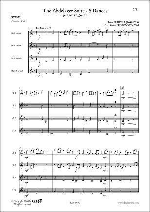 The Abdelazer Suite - H. PURCELL - <font color=#666666>Quatuor de Clarinettes</font>