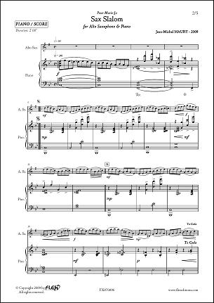 Sax Slalom - J.-M. MAURY - <font color=#666666>Saxophone Alto & Piano</font>