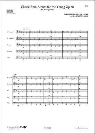 Choral - R. SCHUMANN - <font color=#666666>Brass Quintet</font>
