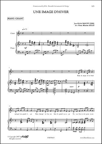 Une Image d'Hiver - J.-M. MAURY - <font color=#666666>Children's Choir and Piano</font>