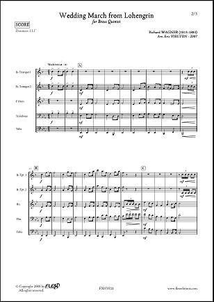 Wedding March from Lohengrin - R. WAGNER - <font color=#666666>Brass Quintet</font>