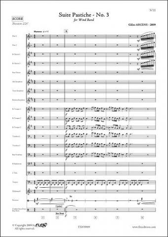 Suite Pastiche - No. 3 - G. ARCENS - <font color=#666666>Orchestre d'Harmonie</font>