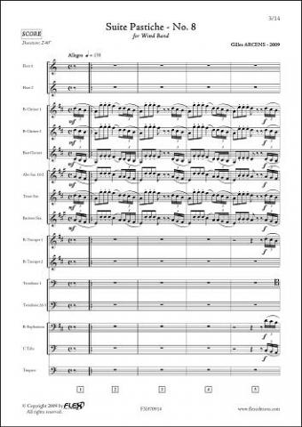 Suite Pastiche - No. 8 - G. ARCENS - <font color=#666666>Orchestre d'Harmonie</font>