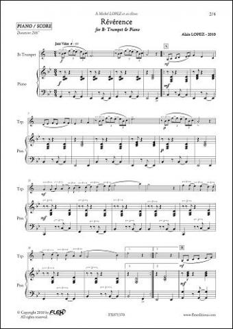 Révérence - A. LOPEZ - <font color=#666666>Trompette & Piano</font>