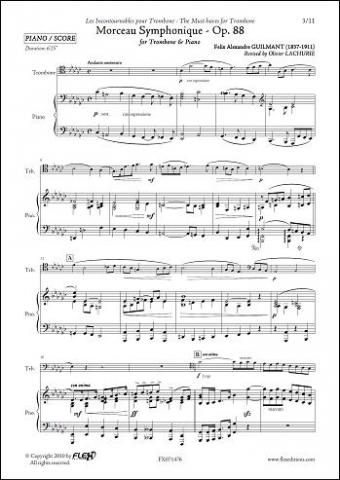 Morceau Symphonique Opus 88 -  F.A. GUILMANT - <font color=#666666>Trombone & Piano</font>