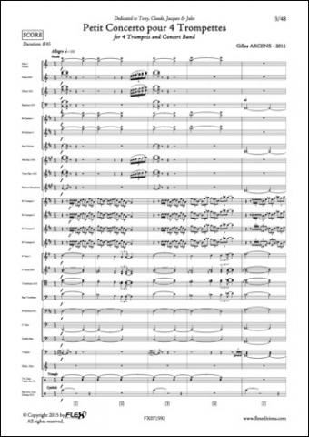 Petit Concerto pour Quatre Trompettes - G. ARCENS - <font color=#666666>Orchestre d'Harmonie</font>