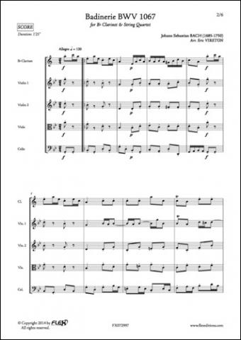 Badinerie BWV 1067 - J. S. BACH - <font color=#666666>Clarinette et Quatuor à Cordes</font>
