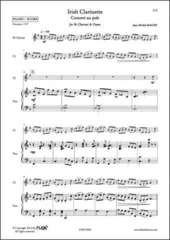 Irish Clarinette - J. M. MAURY - <font color=#666666>Clarinette et Piano</font>