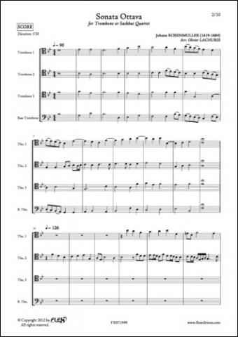 Sonata Ottava - J. ROSENMULLER - <font color=#666666>Quatuor de Trombones</font>