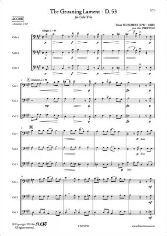 The Groaning Lament - D. 53 - F. SCHUBERT - <font color=#666666>Trio de Violoncelles</font>