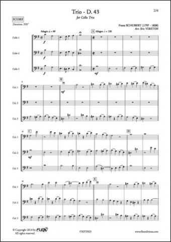 Trio - D. 43 - F. SCHUBERT - <font color=#666666>Trio de Violoncelles</font>