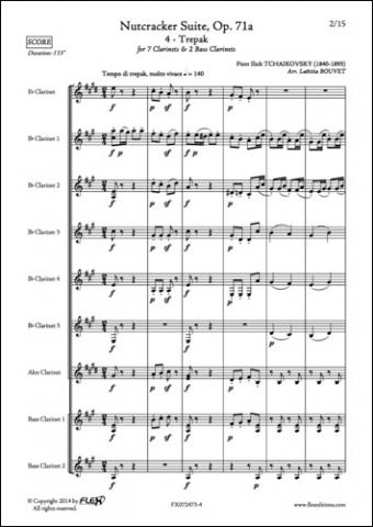 Suite de Casse Noisette - 4 - Trepak - P. I. TCHAIKOVSKY - <font color=#666666>Ensemble de Clarinetttes</font>