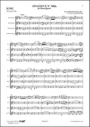 Adagio - KV 580a - W.A. MOZART - <font color=#666666>Clarinet Quartet</font>