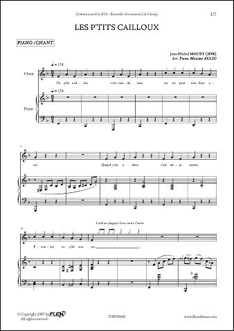 Les P'tits Cailloux - J.-M. MAURY - <font color=#666666>Children's Choir and Piano</font>