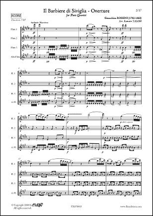 The Barber of Seville : Overture - G. ROSSINI - <font color=#666666>Flute Quartet</font>