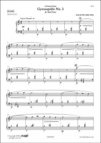 Gymnopédie No. 2 - E. SATIE - <font color=#666666>Solo Piano</font>