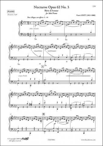Nocturne Opus 62 No.3 - Rêve d'Amour - F. LISZT - <font color=#666666>Solo Piano</font>