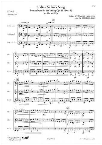 Italian Sailor's Song - R. SCHUMANN - <font color=#666666>Clarinet Trio</font>