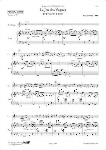 Le Jeu des Vagues - A. LOPEZ - <font color=#666666>Clarinet & Piano</font>
