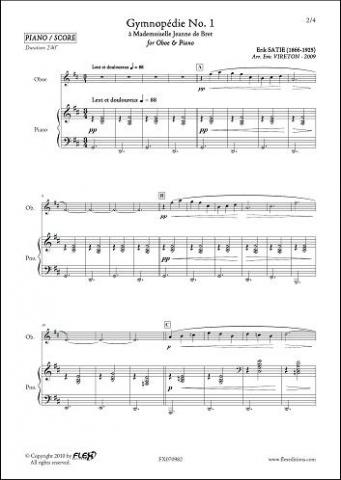 Gymnopédie No. 1 - E. SATIE - <font color=#666666>Oboe & Piano</font>
