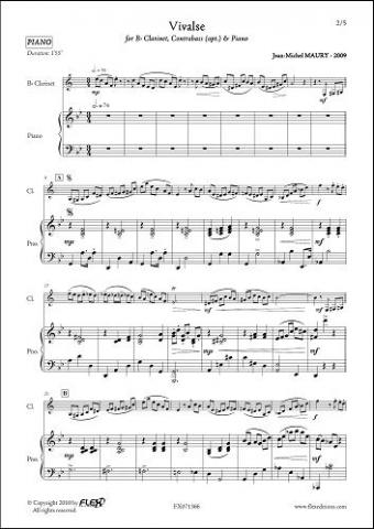 Vivalse - J.-M. MAURY - <font color=#666666>Clarinet & Piano & Contrabass (Opt.)</font>