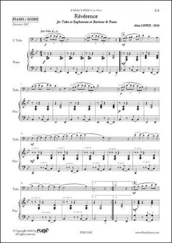 Révérence - A. LOPEZ - <font color=#666666>Tuba/Euphonium/Baritone & Piano</font>