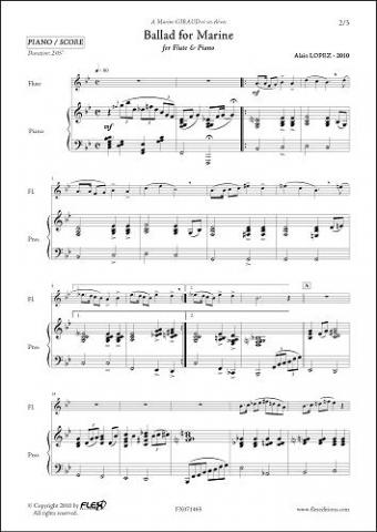 Ballad for Marine - A. LOPEZ - <font color=#666666>Flute & Piano</font>