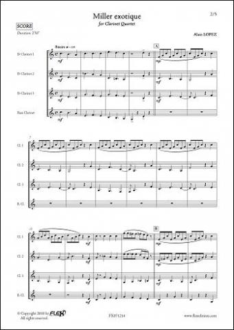 Miller Exotique - A. LOPEZ - <font color=#666666>Clarinet Quartet</font>