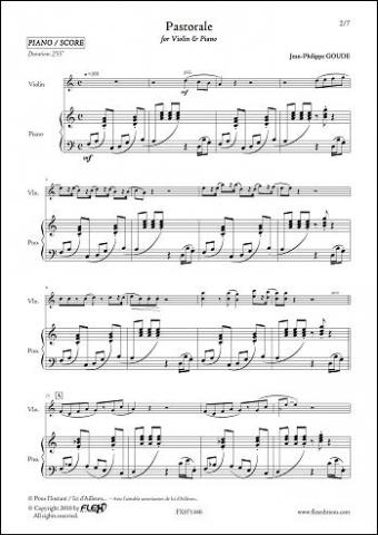 Pastorale - J.-P. GOUDE - <font color=#666666>Violin and Piano</font>