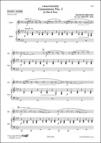 Gnossienne No. 1 - E. SATIE - <font color=#666666>Oboe & Piano</font>